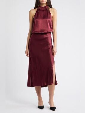 Rails Leah Crepe Halter Top - Burgundy